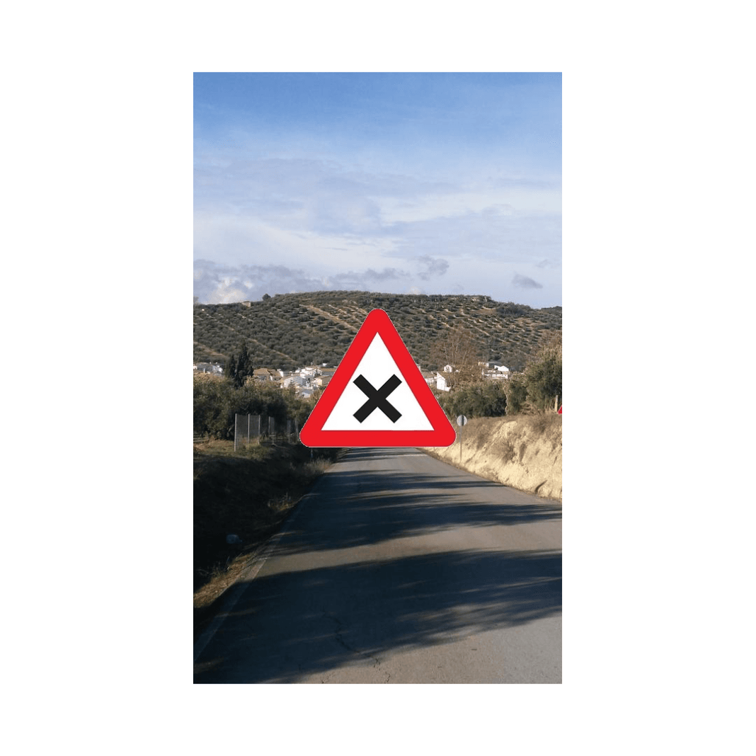 señal roja con una x